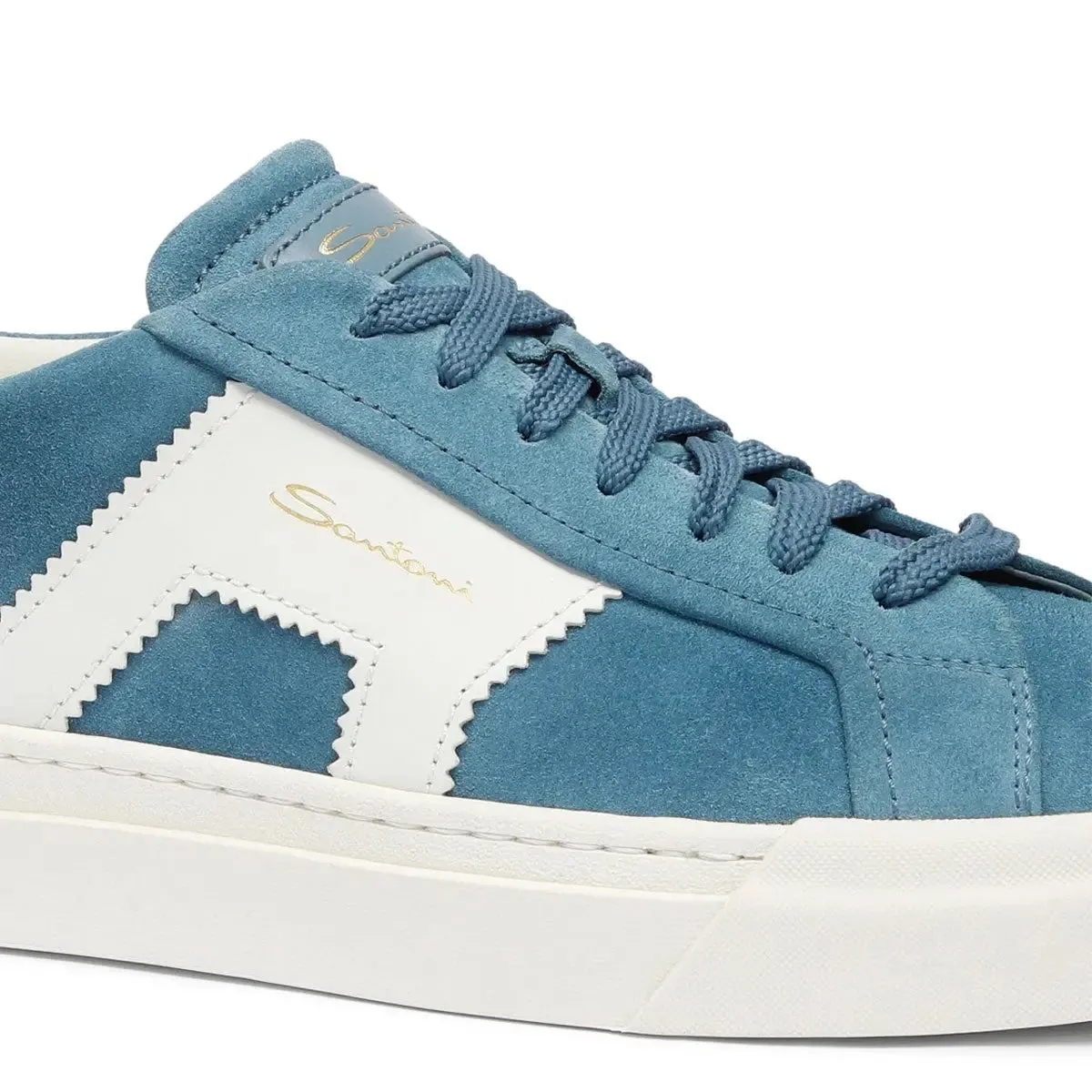 Light Blue Double Buckle Suede Sneaker