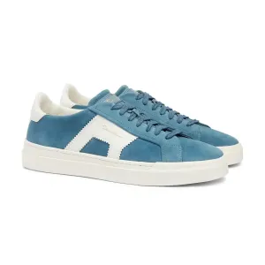 Light Blue Double Buckle Suede Sneaker