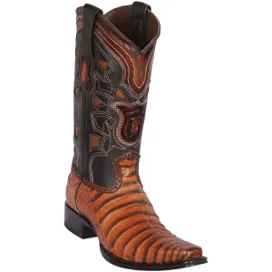 Los Altos Boots Mens #768251 European Square Toe | Genuine Caiman Belly Boots | Color Porto Honey