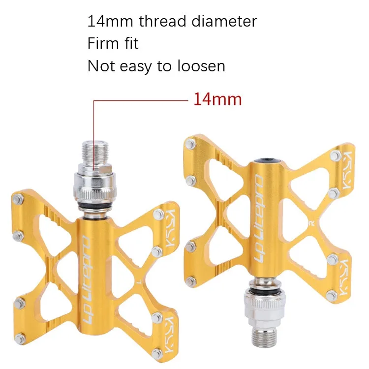 LP LitePro K5 Folding Bkie Aluminum Alloy Bearin Pedals(Golden)