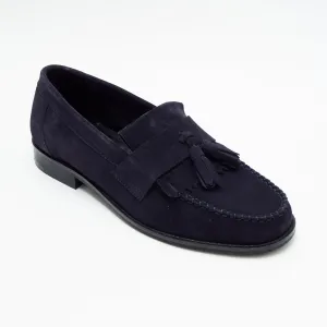 Mens Formal Moccasin Shoes 17999_Navy Blue Suede