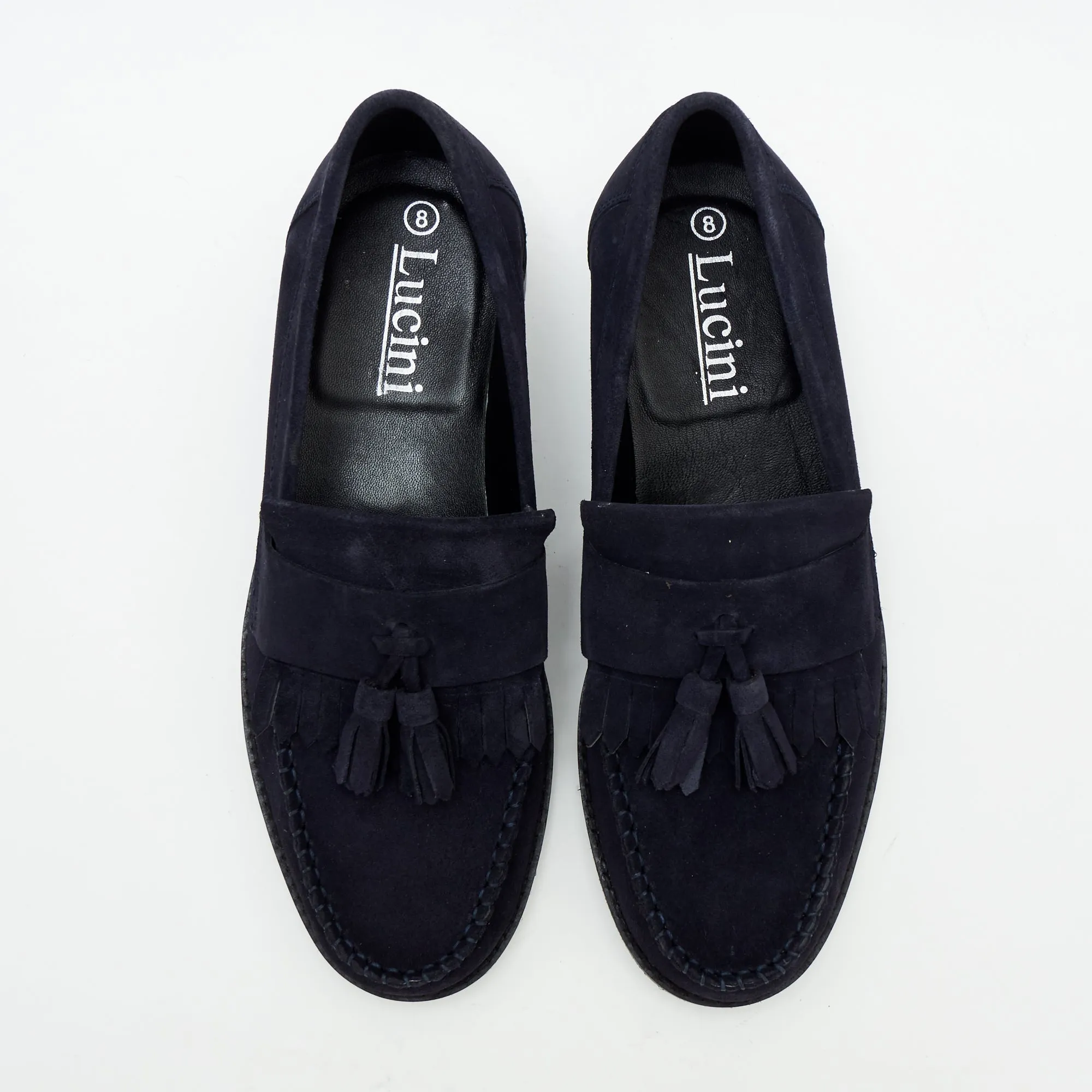 Mens Formal Moccasin Shoes 17999_Navy Blue Suede