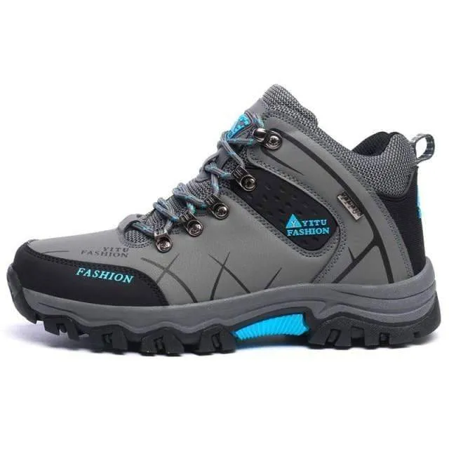 Men's High Top Hiking Shoes - Large Size, Durable Outdoor & Casual Footwear