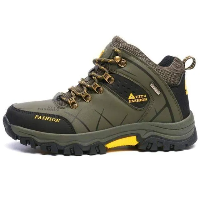 Men's High Top Hiking Shoes - Large Size, Durable Outdoor & Casual Footwear