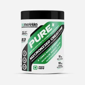 Mettle Pure Micronized Creatine with Mint & Coconut Water Extract, 2 Times More Hydration | 50mg Mint Extract | 100mg Coconut Water Extract, (250g)