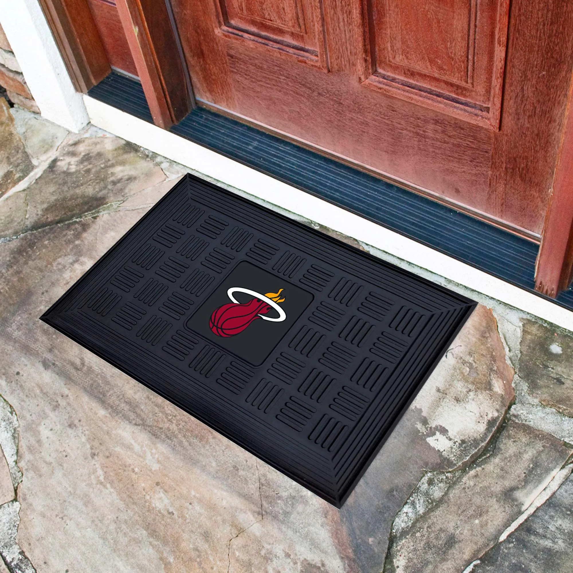 Miami Heat Heavy Duty Vinyl Medallion Door Mat - 19.5in. x 31in.