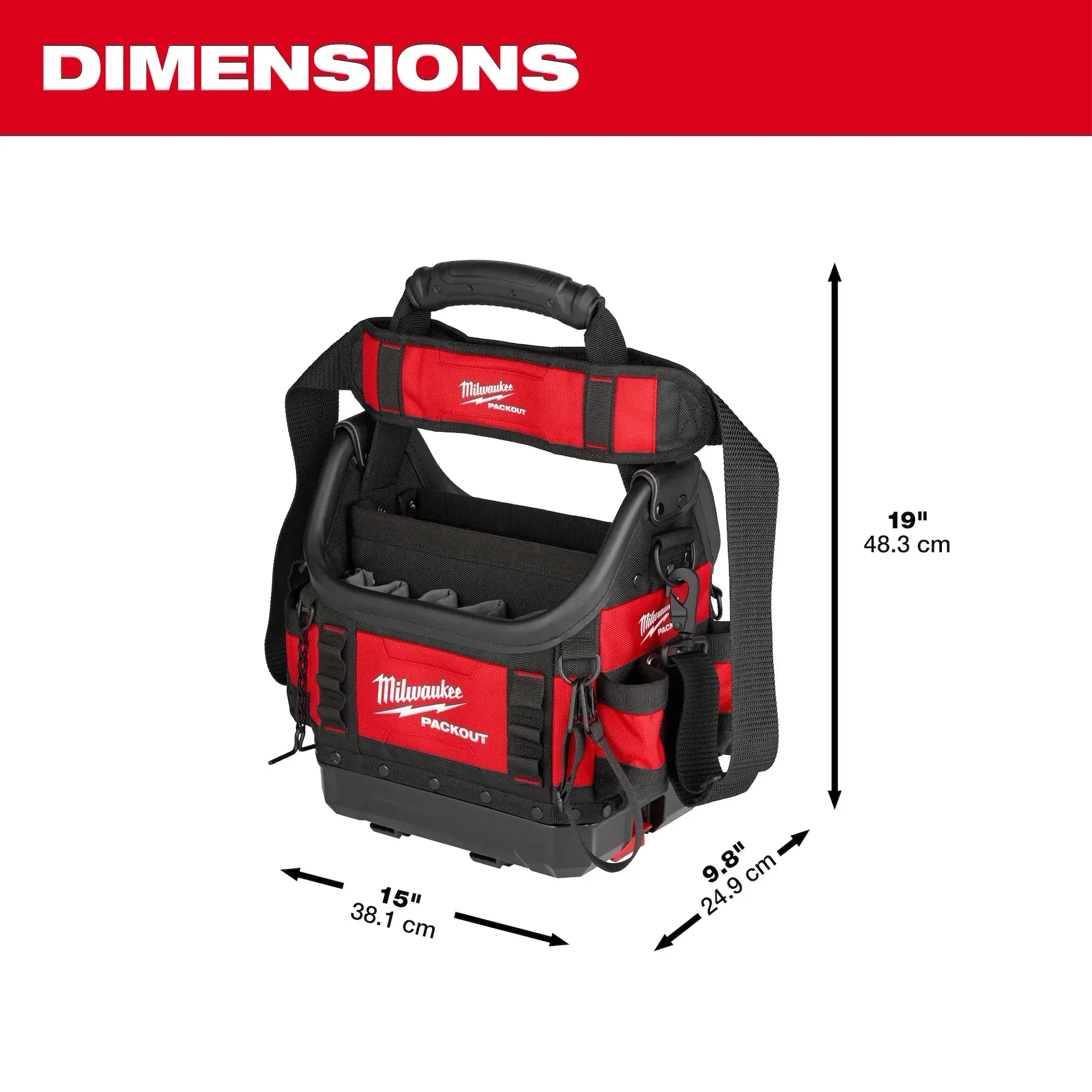 Milwaukee 48-22-8311 PACKOUT™ 9.75 in 15 in 19 in Structured Tote