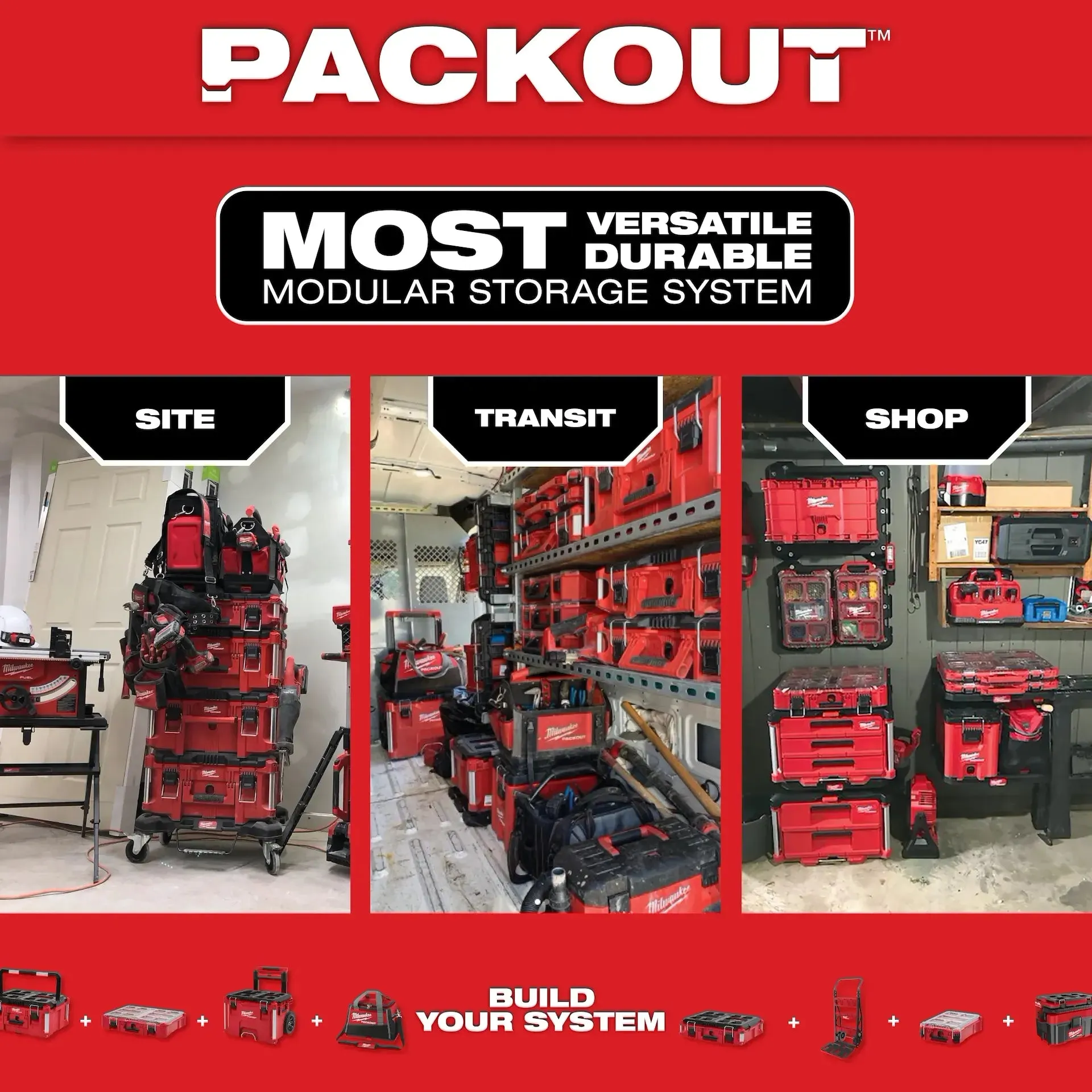 Milwaukee 48-22-8311 PACKOUT™ 9.75 in 15 in 19 in Structured Tote