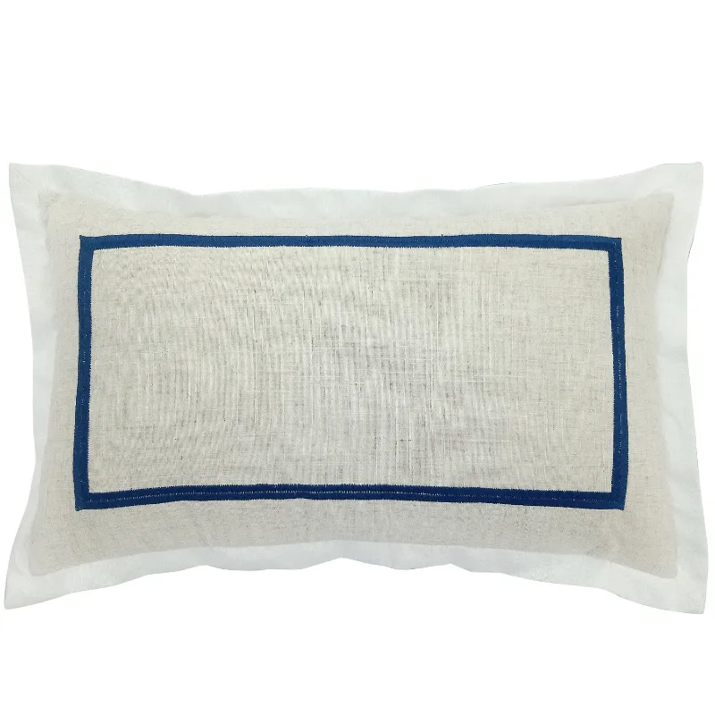 Mirage Haven Carter Flange Linen Dark Blue 30x50cm Cushion Cover