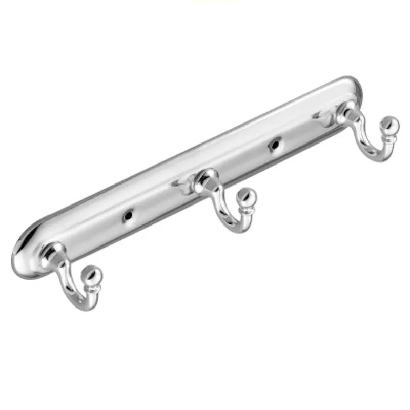 Moen Yorkshire Chrome 3-Hook Rack 10 in. L Zinc