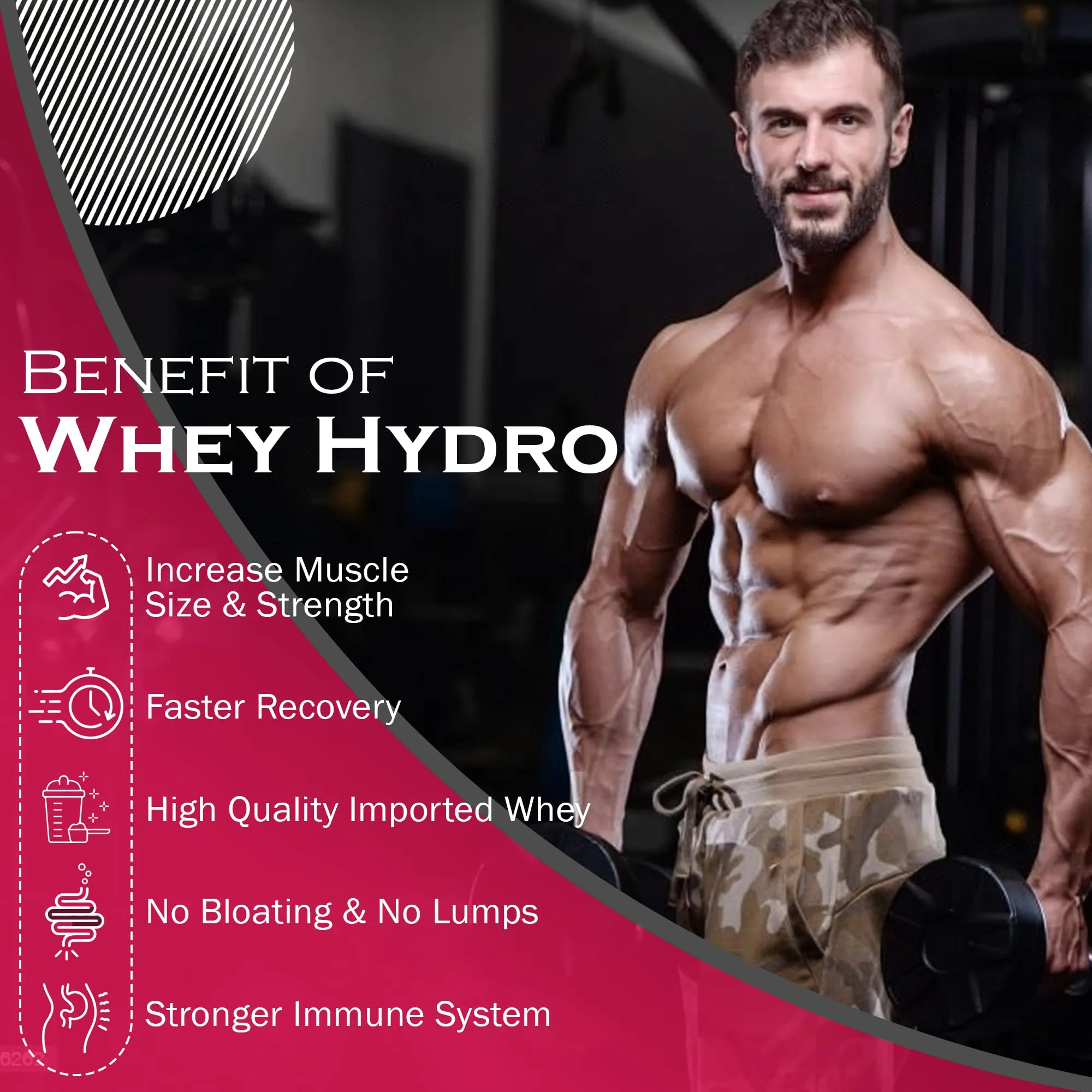 NAKPRO HYDRO Whey Protein Hydrolyzed | 24.89g Protein, 5.45g BCAA | Easy Mixing, Low Carbs, Easy Digesting Whey Protein Supplement Powder for Men, Women & Athletes | 1 Kg (Banana)