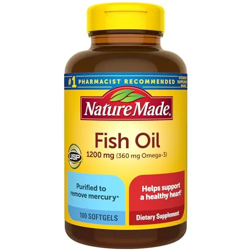 Nature Made Fish Oil Omega-3, 1200mg, Pack of 100 Softgels