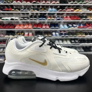 Nike Air Max 200 Metallic Gold Men's Sneakers White Shoes AQ2568-102 Size 8