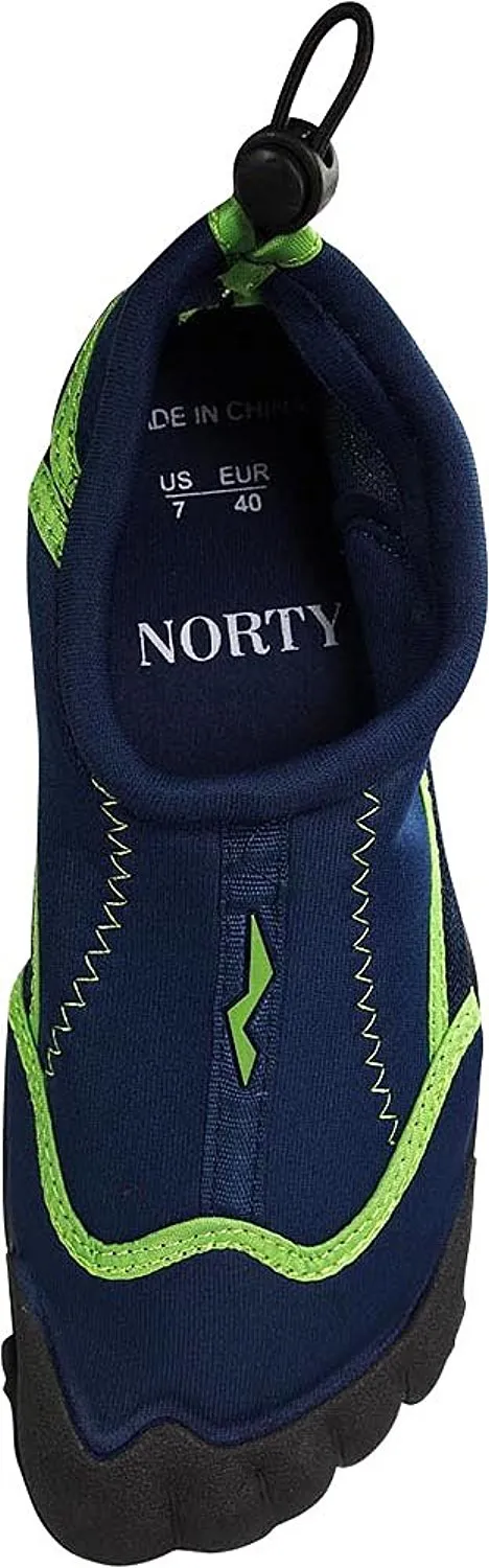 Norty Men's Aqua Sock Water Shoes Waterproof Slip-Ons for Pool, Beach, Sports