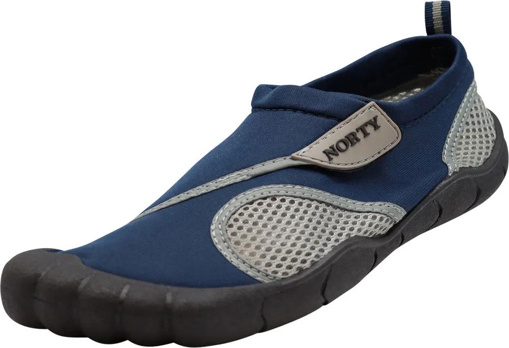 Norty Men's Aqua Sock Water Shoes Waterproof Slip-Ons for Pool, Beach, Sports