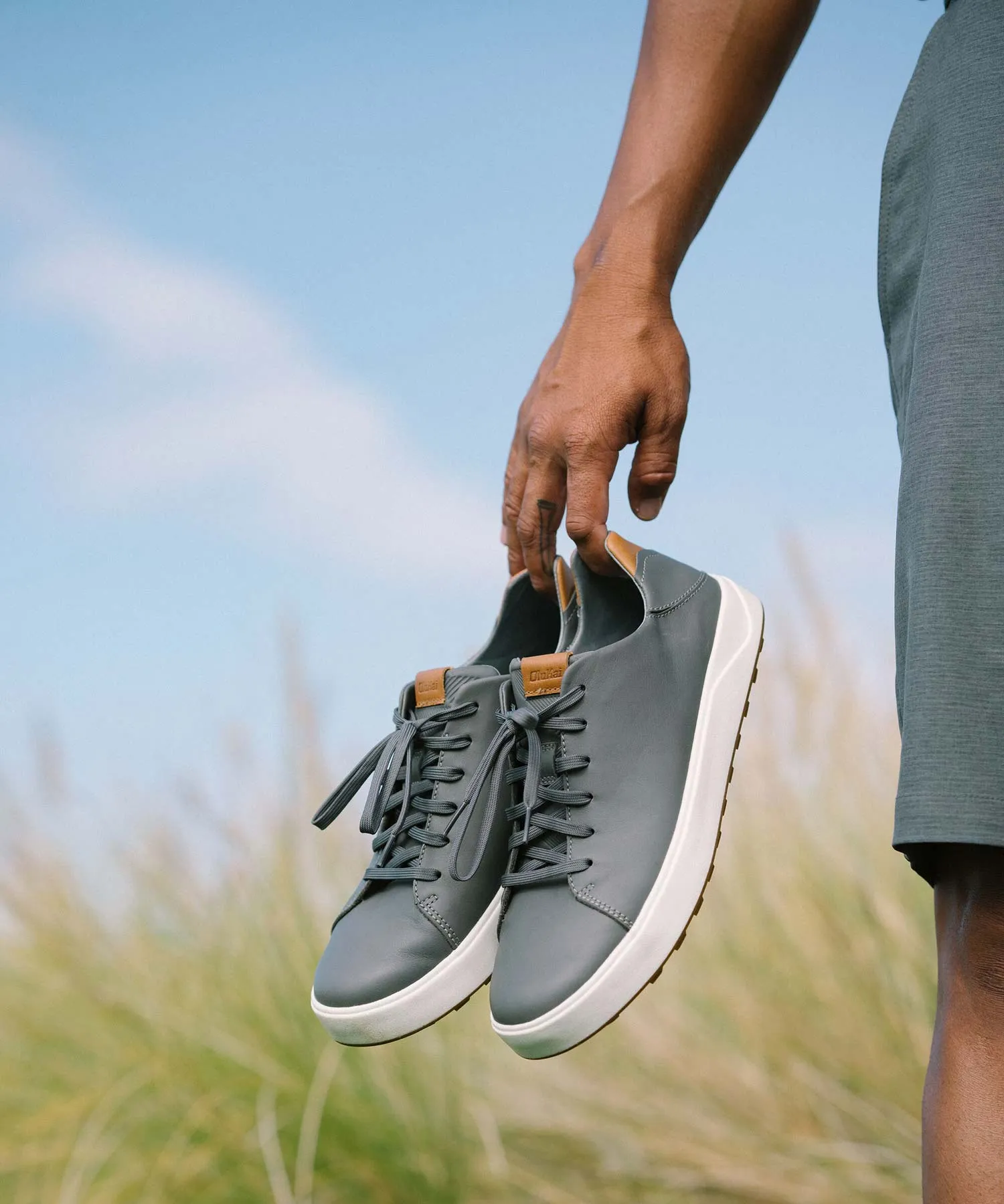 Olukai Wai Alae Leather Golf Lace Up Shoe