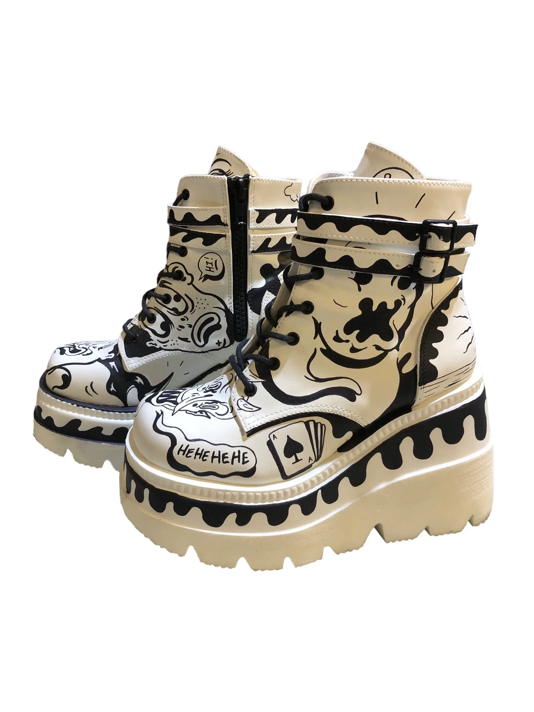 One of a kind Hand Painted Boots by Puppy Teeth