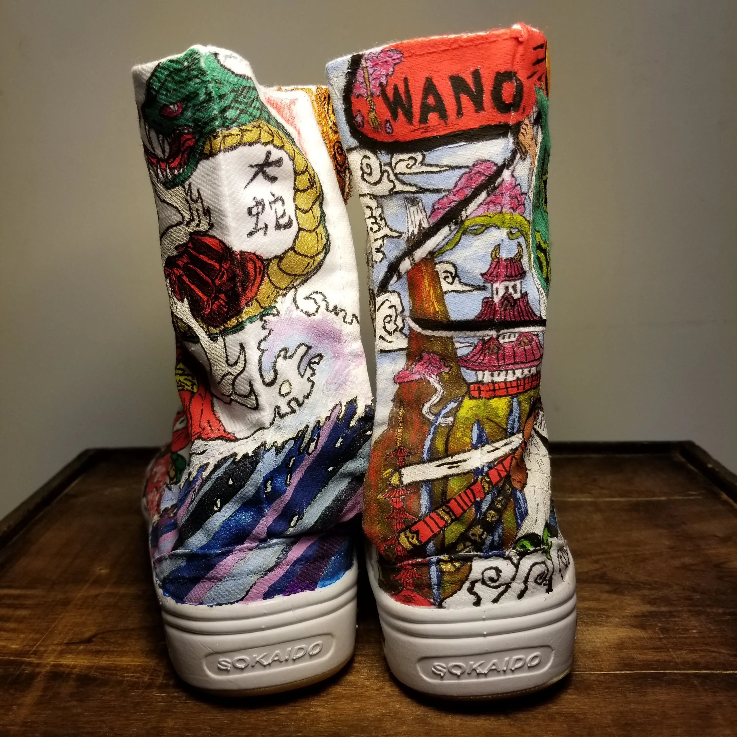 One Piece Wano Arc Custom Art Tabi Shoes USmen 9