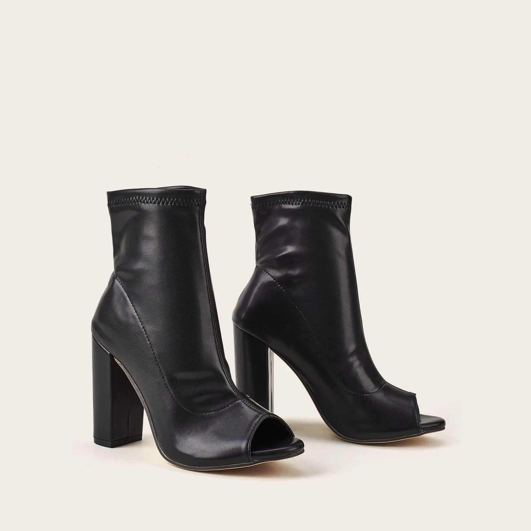 Open Mouth Heeled Boots