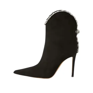 Pre Order:  Rhinestone Pointy Toe Stiletto Ankle Boots