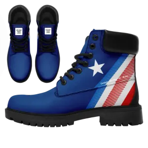 Professional thank you gifts, Personalized Texas Flag Boots, Custom Stylish Leather Boots,Unisex  Combat Boots,TB-24020029-1