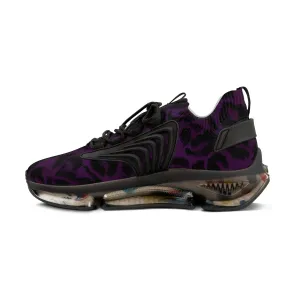 Purple Leopard Print Men's Shoes, Best Leopard Animal Print Comfy Men's Mesh Sports Sneakers