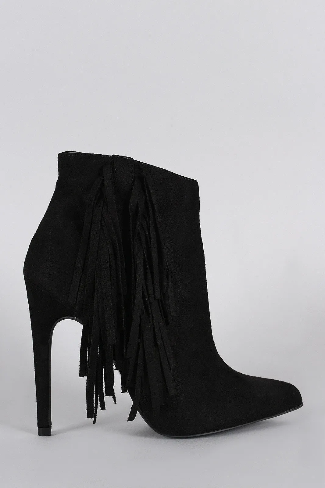 Qupid Western Flair Fringe Bootie