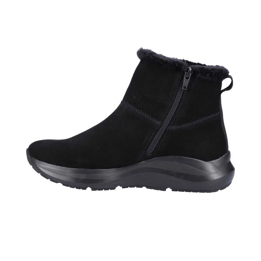 REVOLUTION SNEAKER BOOTIE WITH FUR BLACK - WOMENS