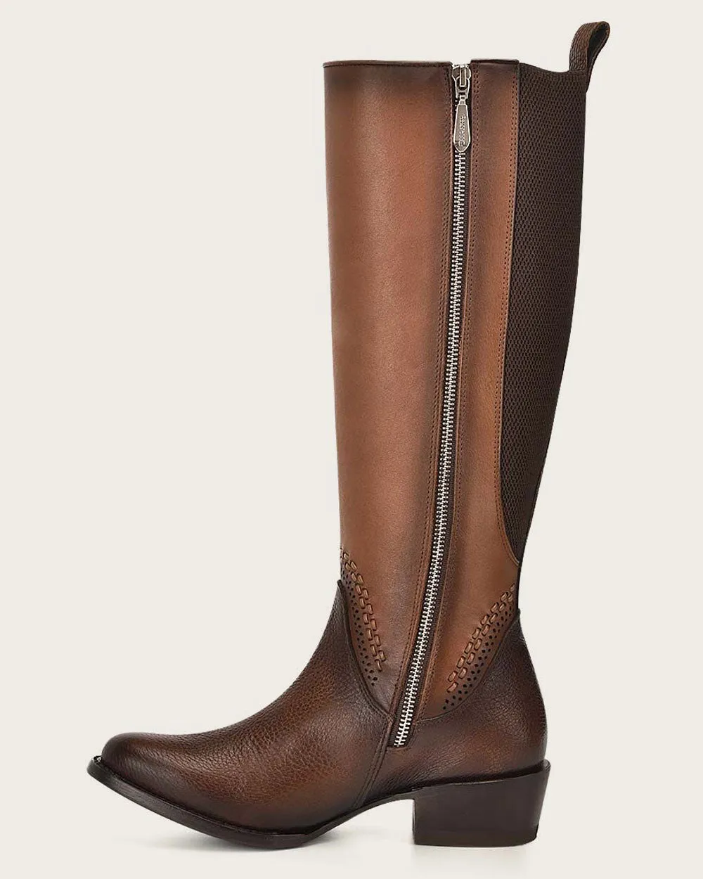 Riding style honey contrasting boot