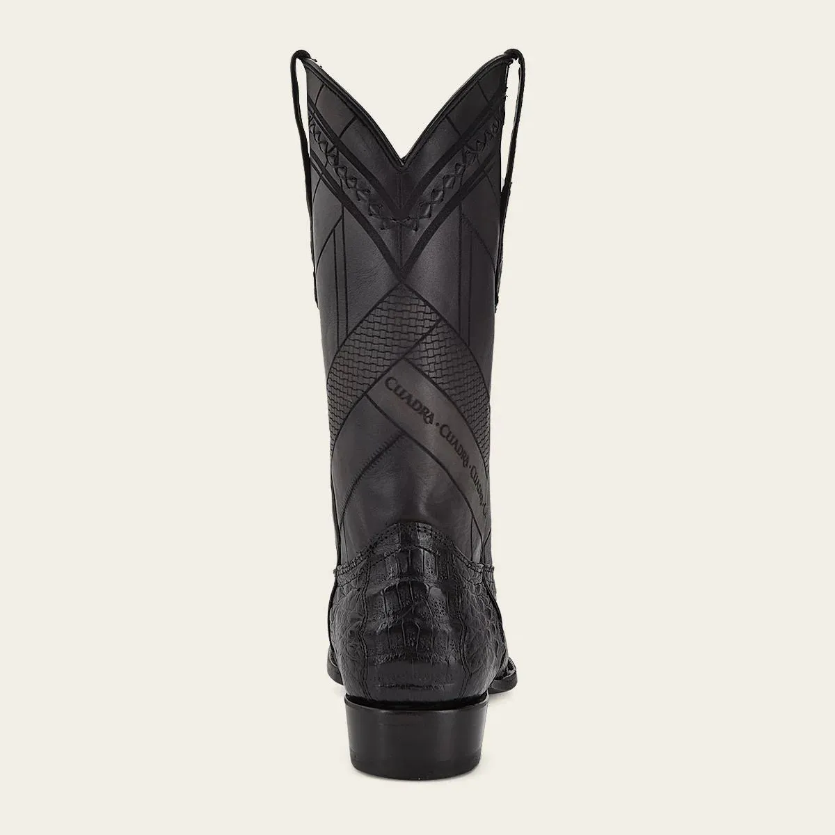 S42FFY - Cuadra black dress cowboy caiman leather boots for men