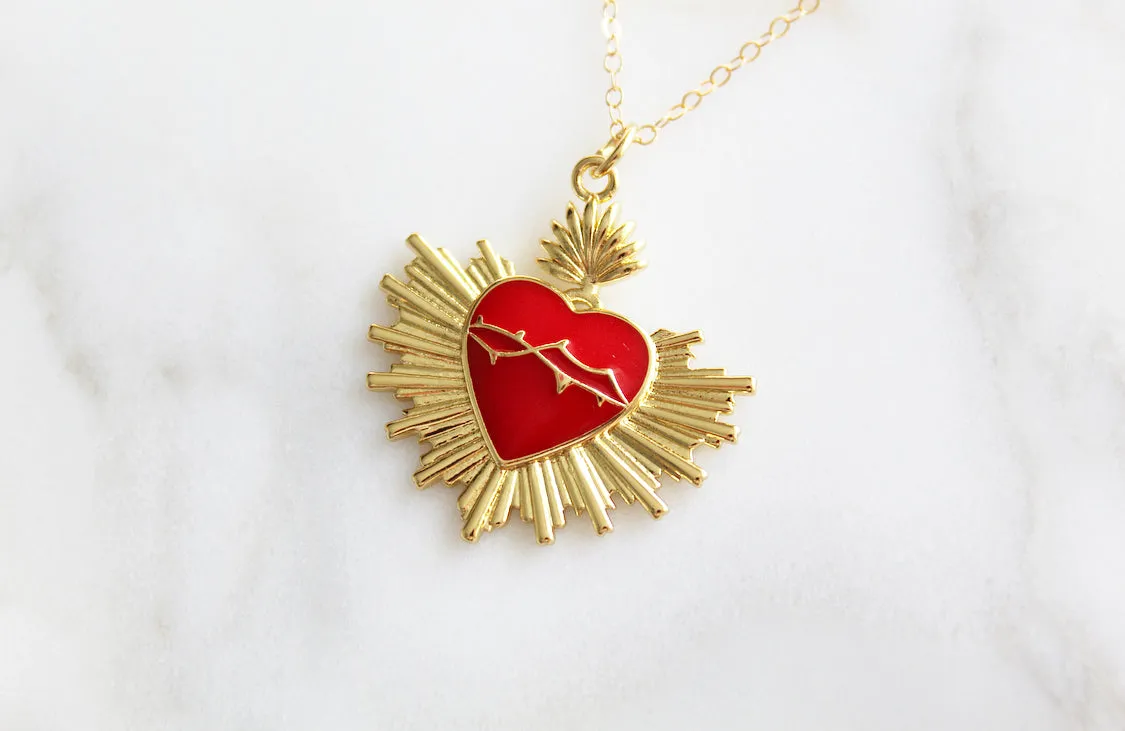 Sacred Heart Rays Necklace