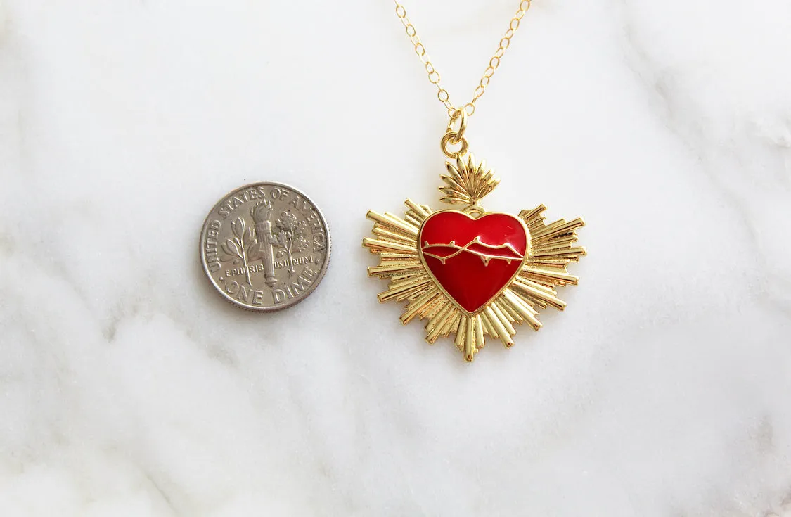 Sacred Heart Rays Necklace