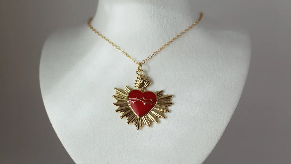 Sacred Heart Rays Necklace