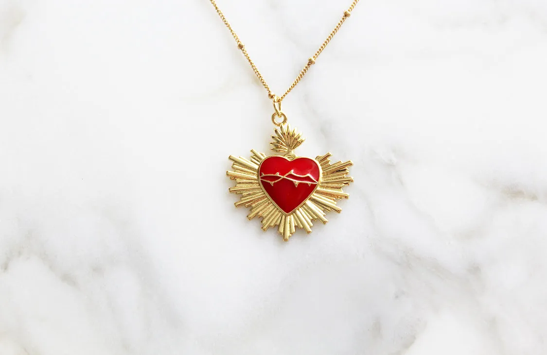 Sacred Heart Rays Necklace