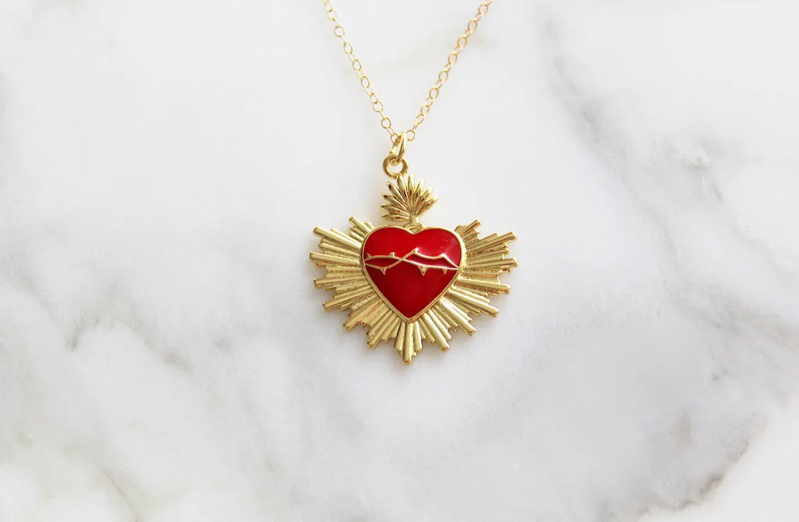 Sacred Heart Rays Necklace