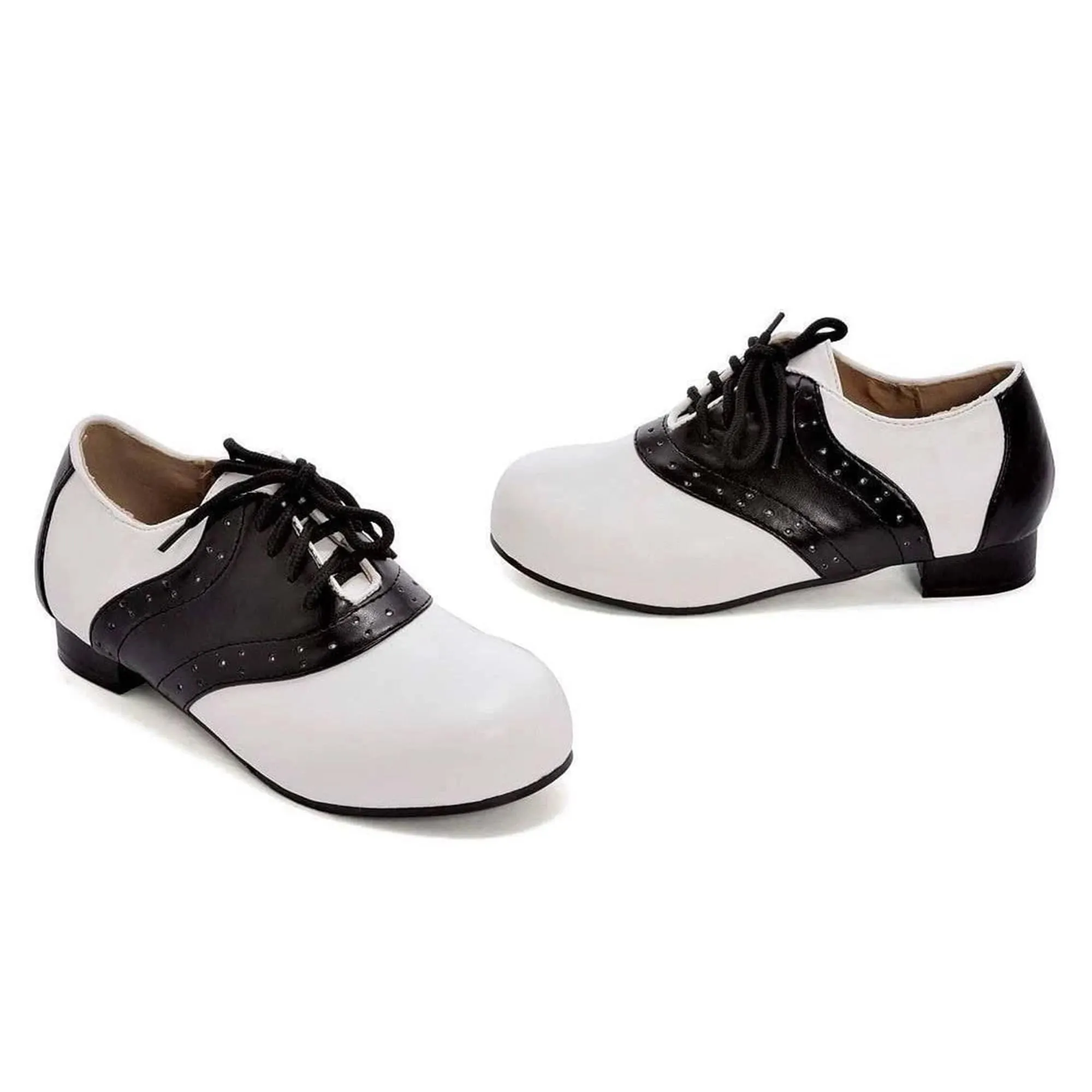 Saddle Shoe 1" Heel Child Shoes, White/Black