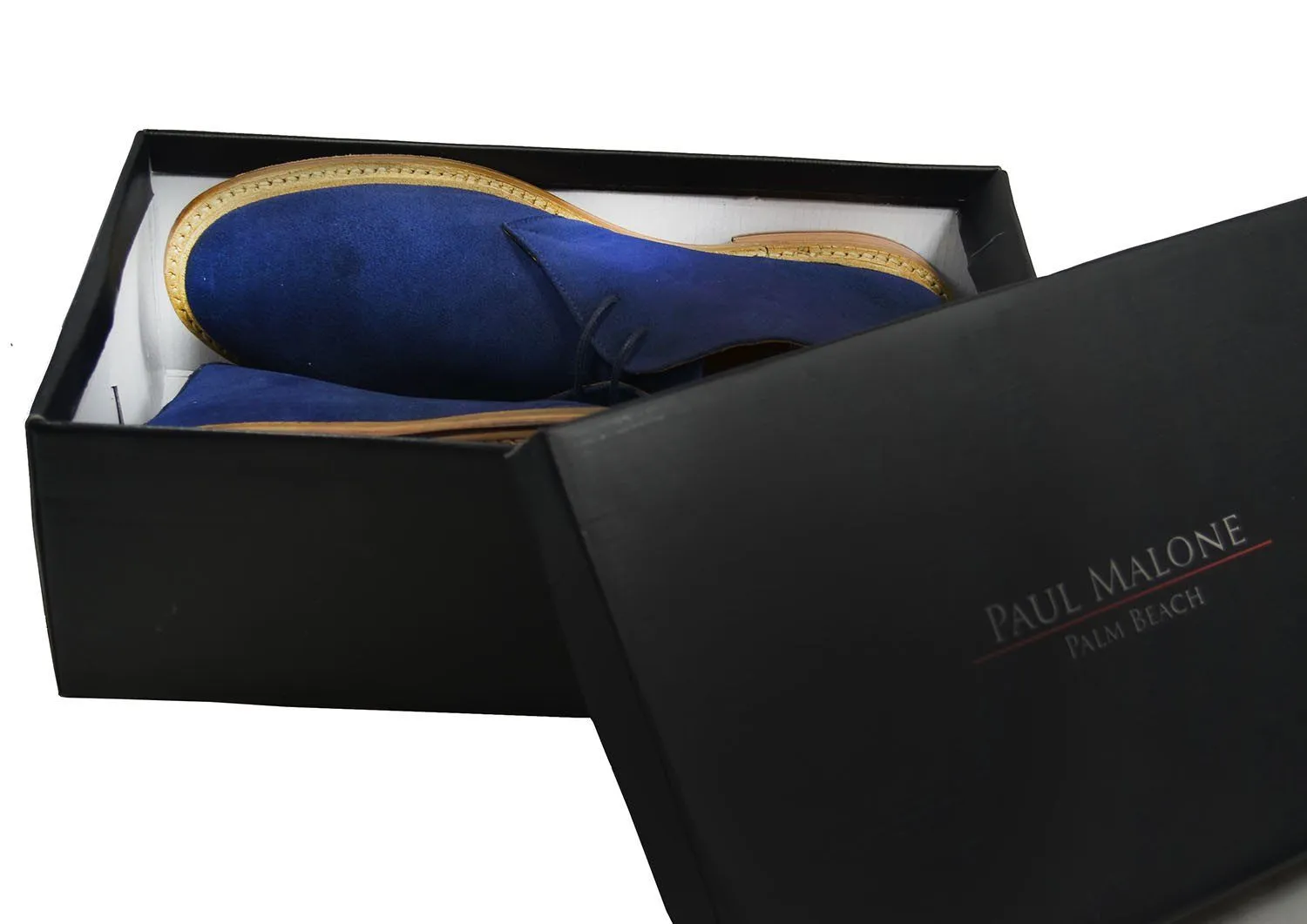 SAHARA Blue Suede Chukka Ankle Boots by Paul Malone