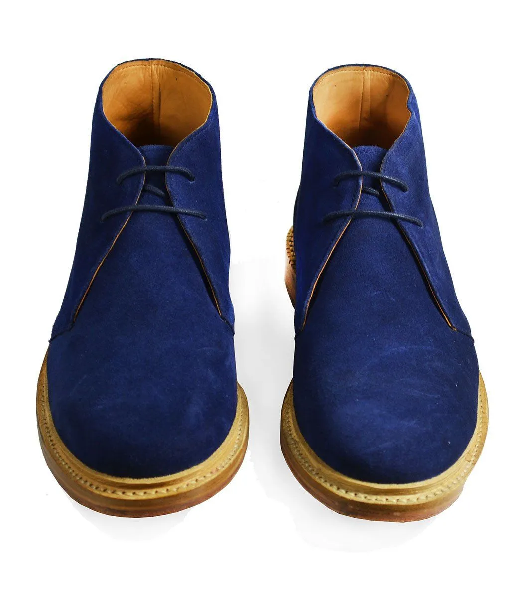 SAHARA Blue Suede Chukka Ankle Boots by Paul Malone