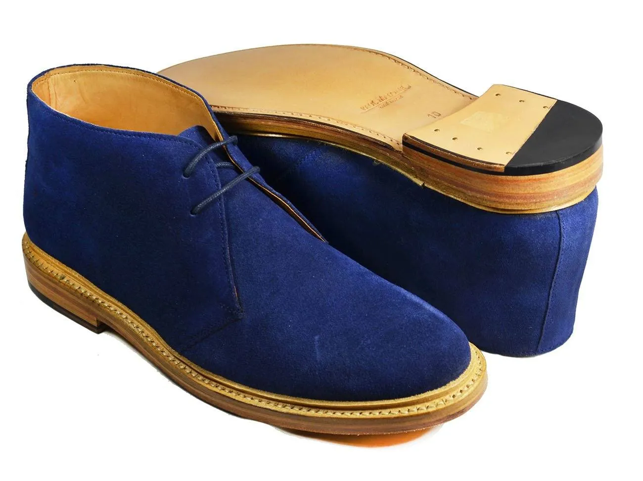 SAHARA Blue Suede Chukka Ankle Boots by Paul Malone