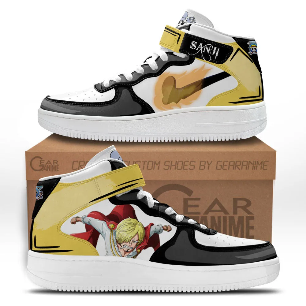 Sanji Sneakers Air Mid OP Custom Anime Shoes