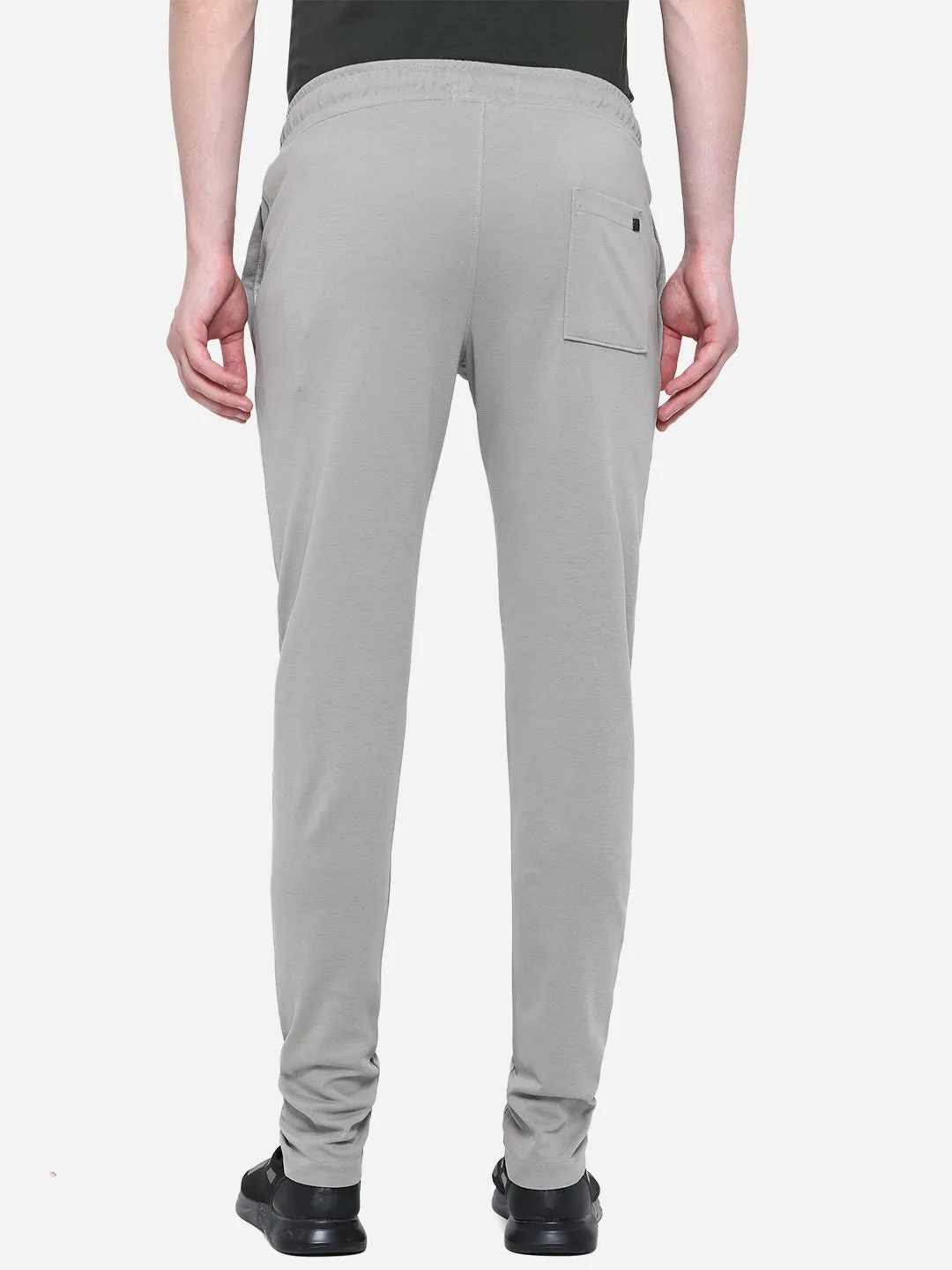 Stone Grey Solid Slim Fit Track Pant | JadeBlue