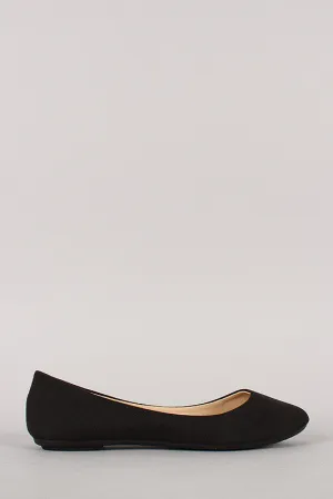 Suede Round Toe Ballet Flat