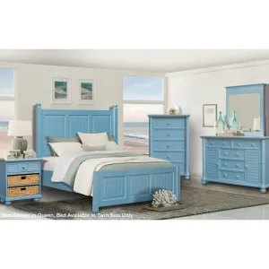 Sunset Trading Cool Breeze 5 Piece Twin Bedroom Set in Beach Blue