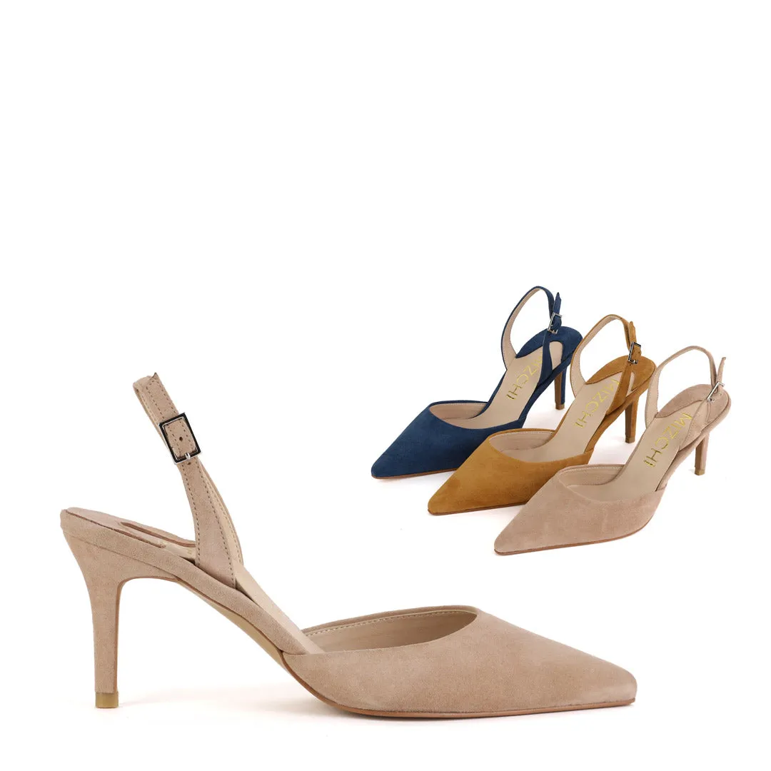 TESORO - beige suede slingback