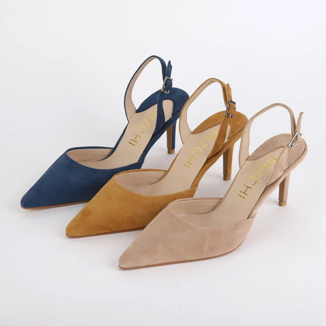 TESORO - beige suede slingback