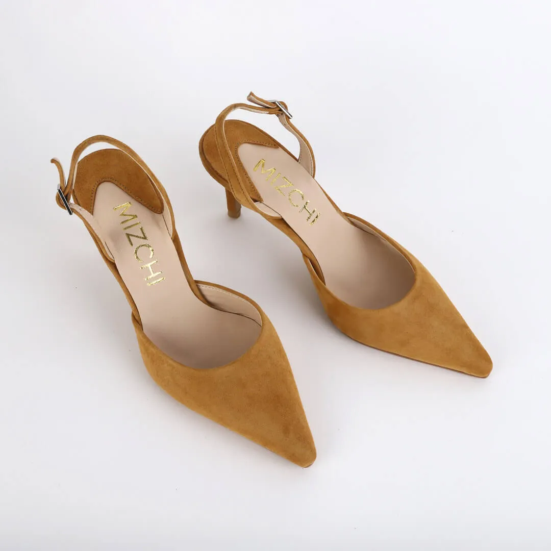 TESORO - beige suede slingback