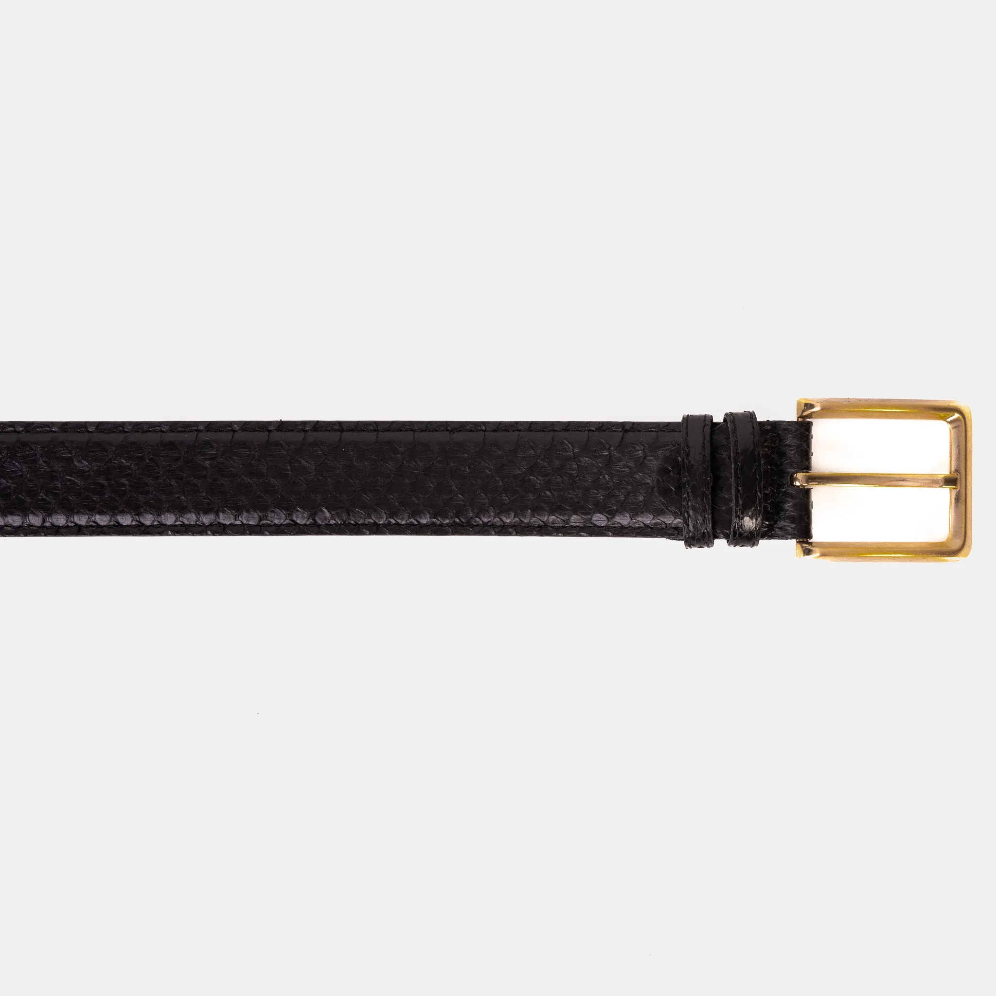 The Bethesda Black pythn Sneak Leather Belt