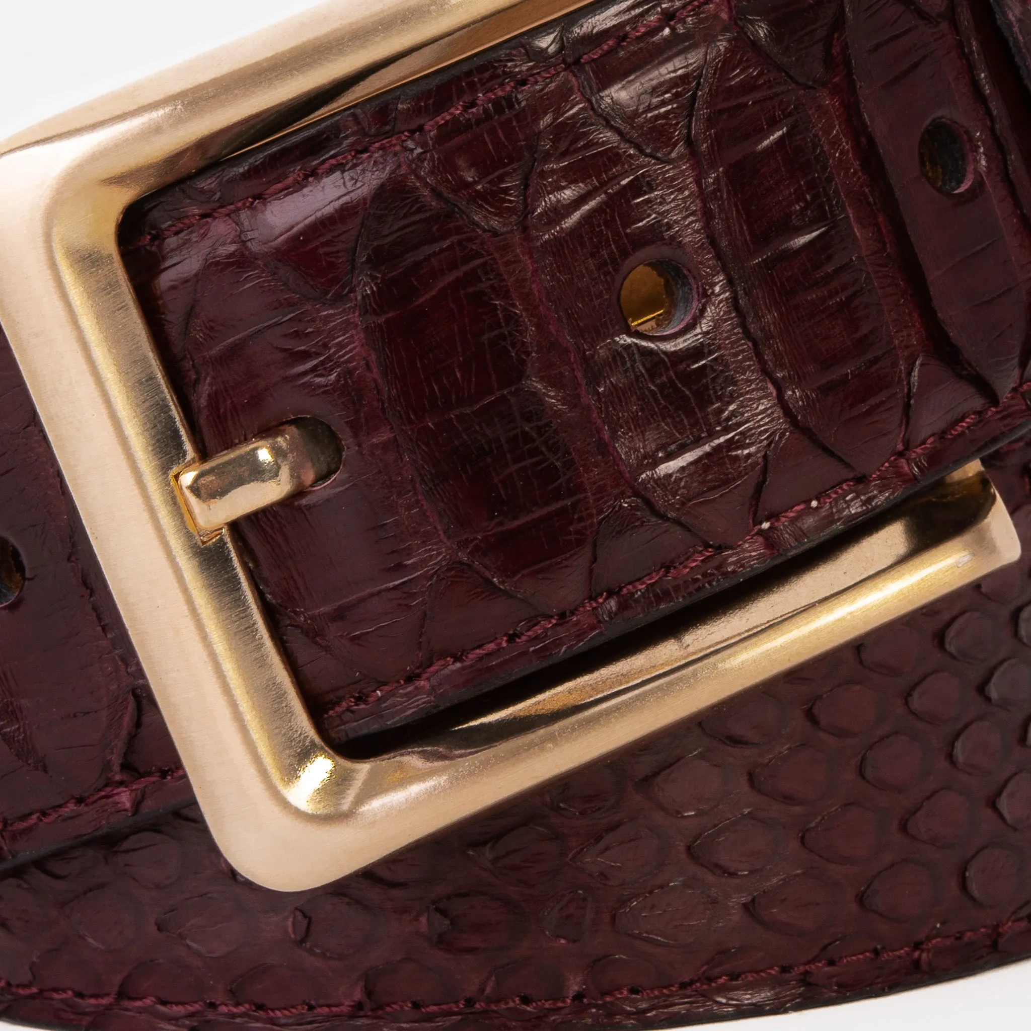 The Bethesda Burgundy pythn Sneak Leather Belt