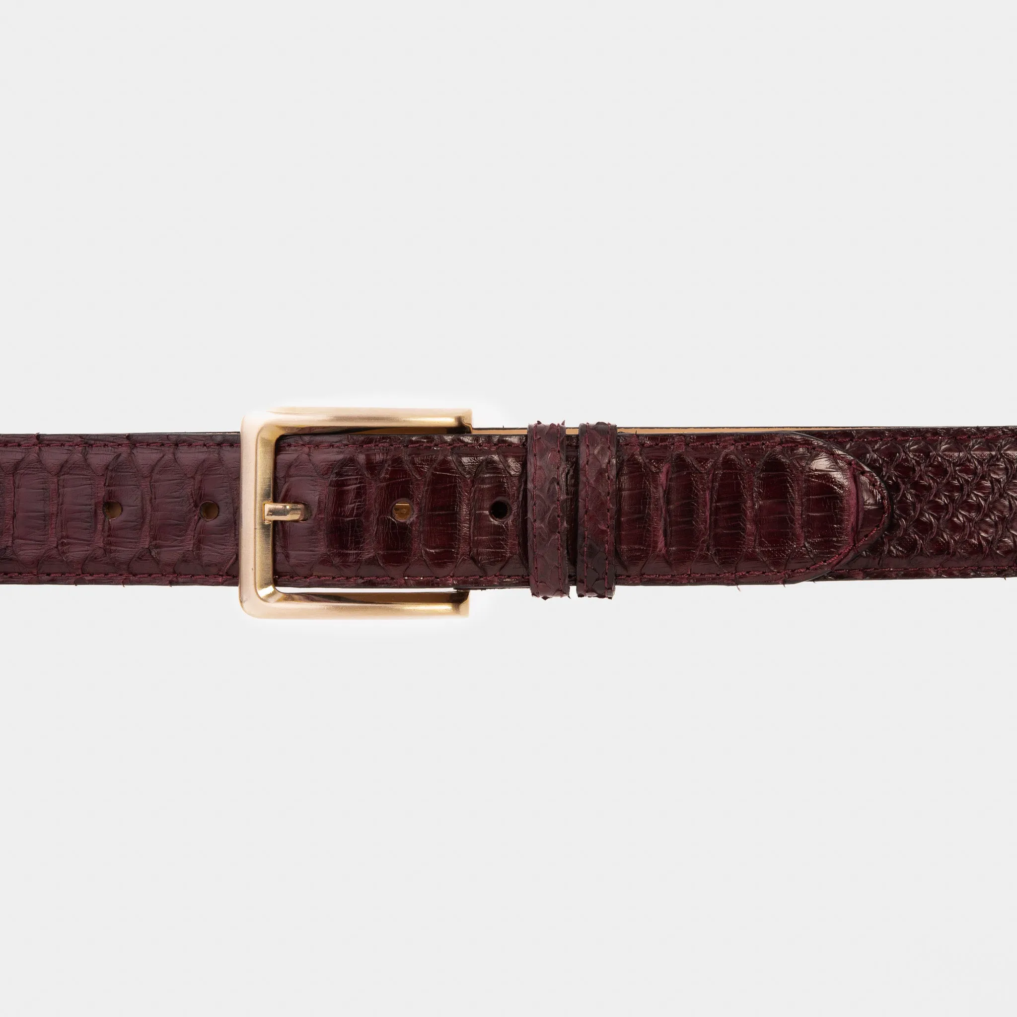 The Bethesda Burgundy pythn Sneak Leather Belt