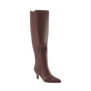 The Knee High Boot Walnut Leather   Stiletto Heel Kit 3 Walnut